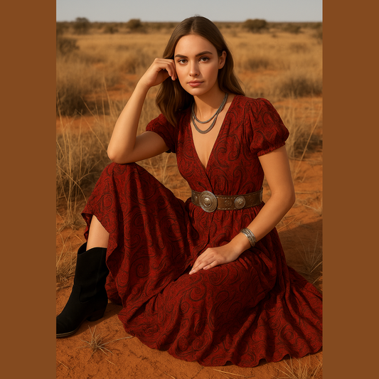 Sienna | Boho Maxiklänning med Paisleymönster